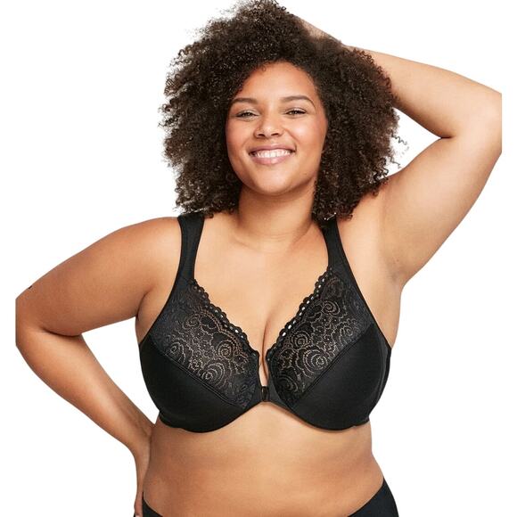 Glamorise Front- Closure WonderWire Bra (NWOT) - 40F - Black - Picture 1 of 8